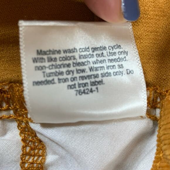 St Johns Bay Womens Corduroy Pants Sz 14 Orange Preppy Fall Holiday Straight Leg - Picture 11 of 12